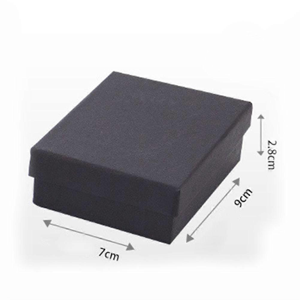 25PCS Large Size Jewelry Box Black Kraft Paper Ring Stud Earrings Necklace Jewelry Box Storage Box(Black)