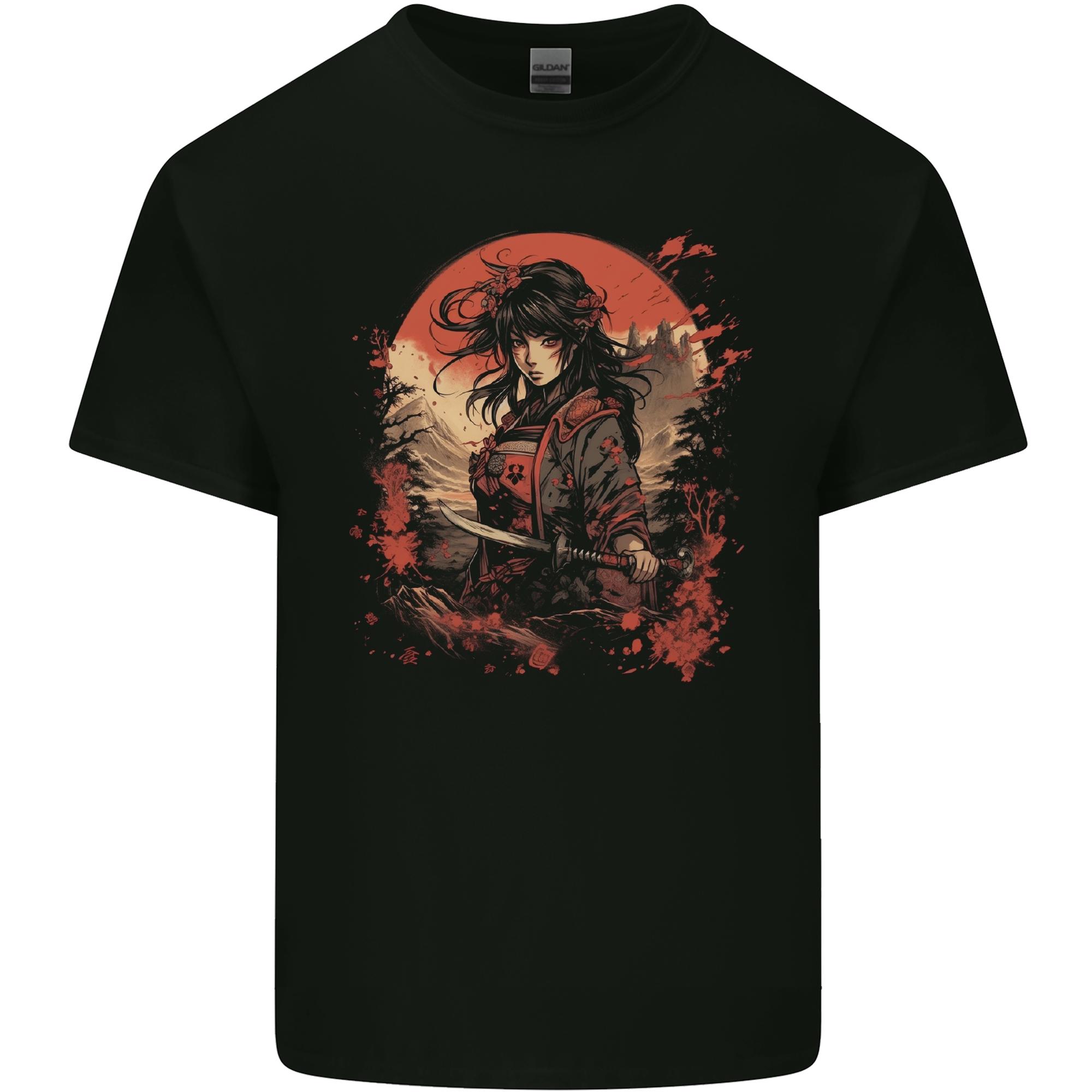 Anime Samurai Girl Fantasy Warrior Unisexs Light Cotton TShirt S