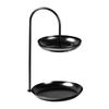 2 Tier Tabletop Jewelry Iron Jewelry Snack Dessert Display Rack Storage Tray Tower