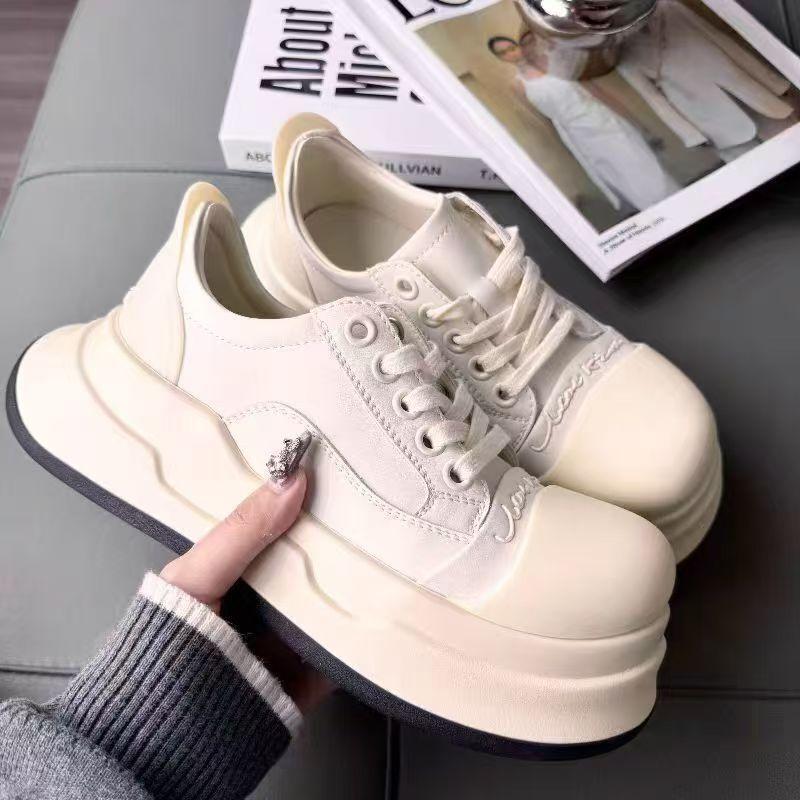 Ugly cute big head shoes women's spring thick baseplate shoes versatile casual thick sole heightening shoes