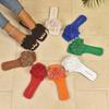 Large Size Slippers Women's 2025 Summer New Women's Fashion Flower One-word Casual Flat-bottomed Beach Cool Slippers