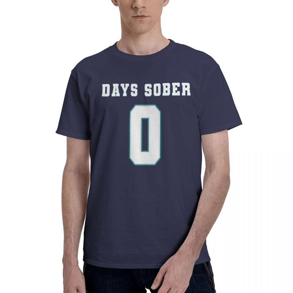 Zero Days Sober 100 Cotton Casual Breathable Confortable Tops Funny TShirt For Men Graphic Tee