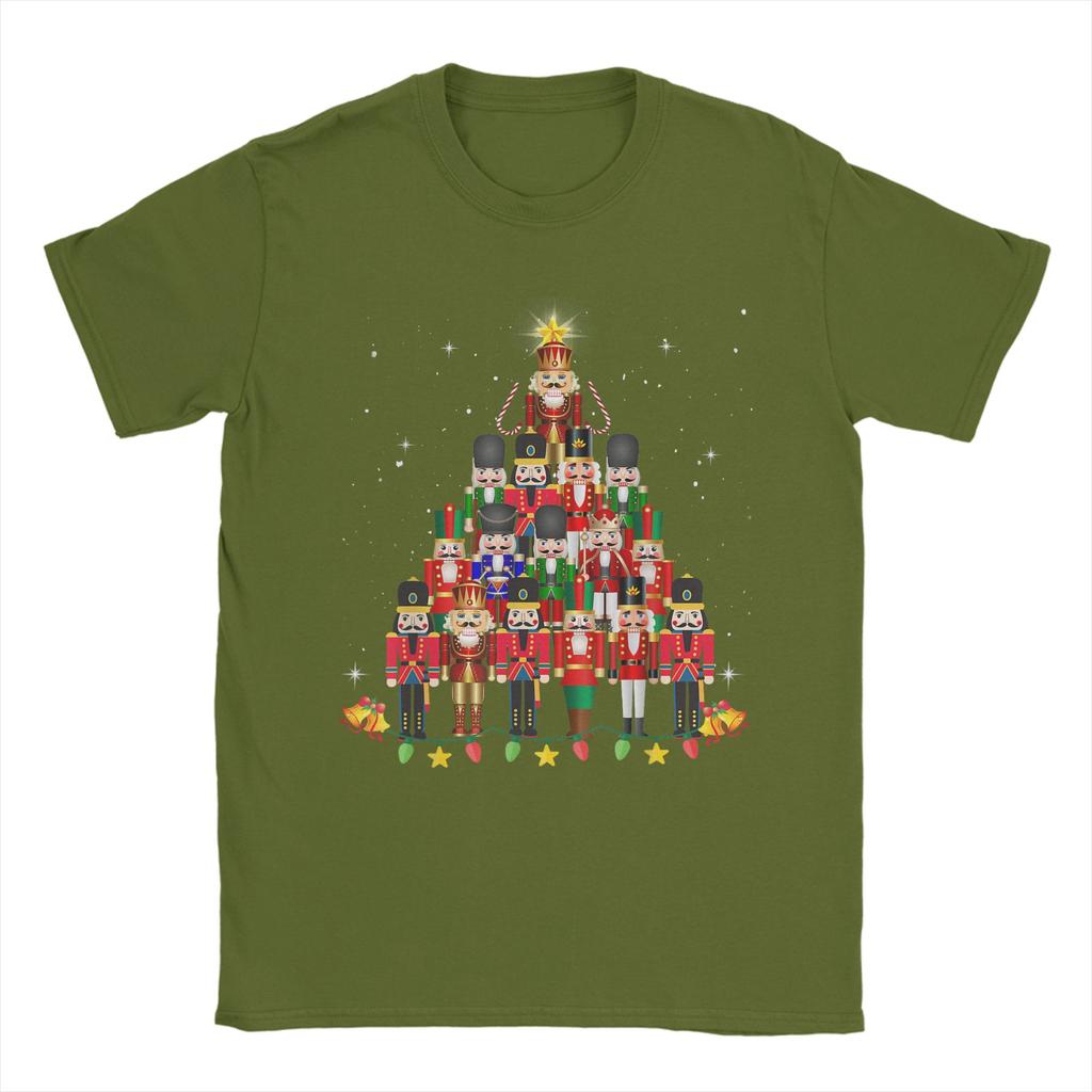 Loudest Nutcracker Group Matching Family Holiday Funny Nutcracker Christmas Tree Pure Cotton T Shirt For Men T Shirts Tees Tops