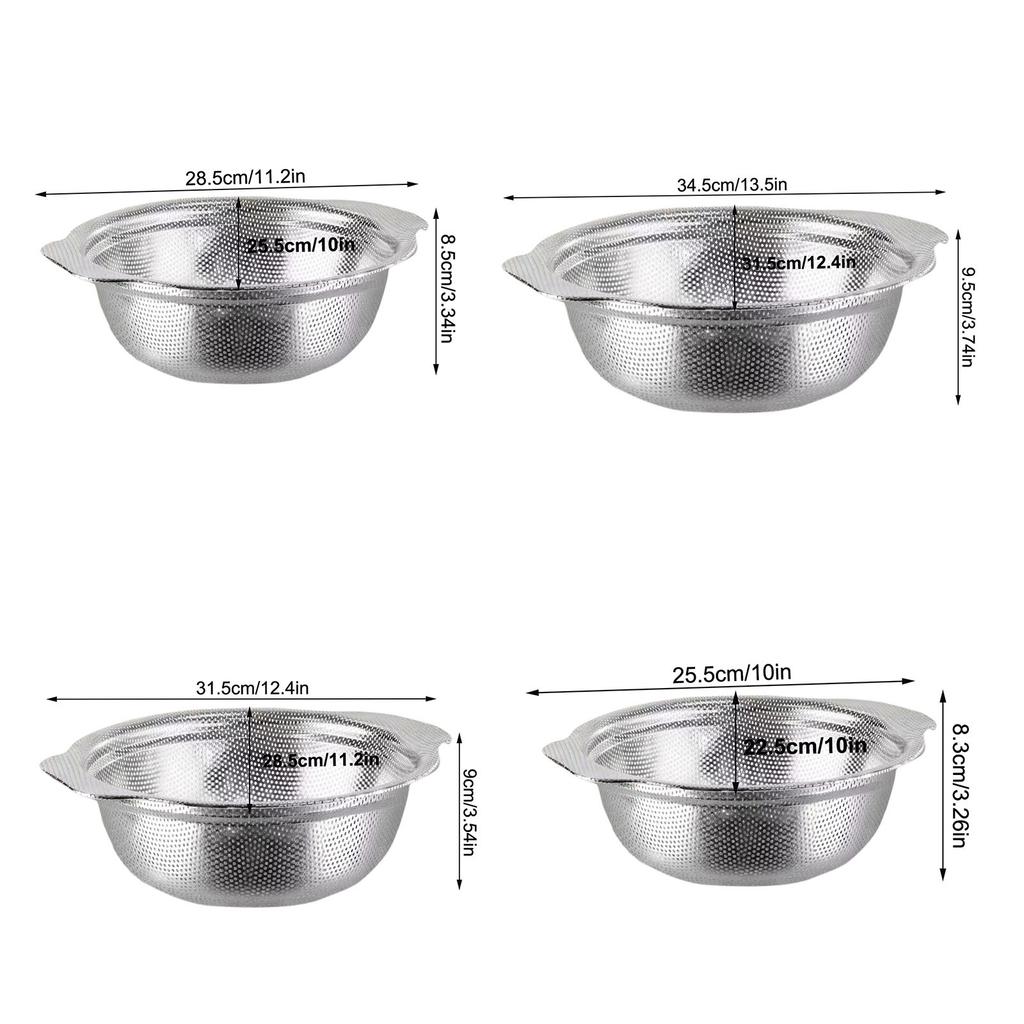 Washing Bowl Stainless Steel Microporous Colander With Handle Multifunctional Stainless Steel Sink Drainer Basket Strainer bowl