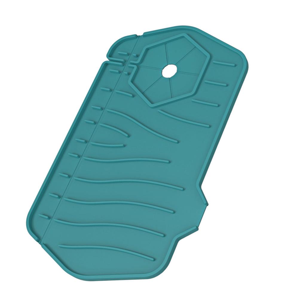 Kitchen Sink Splash Guard Foldable Non Slip Silicone Faucet Mat Handle Drip Catcher Tray for