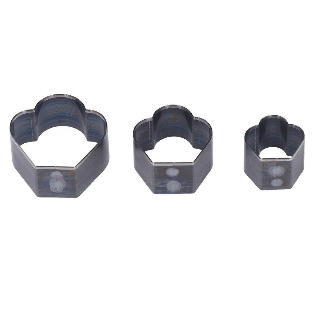 3Pcs Crown Shape Leather Punching Die Set Cutting Knife Kit 1 Hole Hollow Punch Cutter