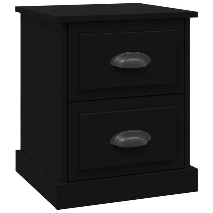Maison Exclusive - Black Bedside Table 39x39x47.5 Cm Engineered Wood