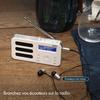 Radio Portable Rechargeable FM DAB Plus - Blanc - Batterie Li Ion - Double Alarme intégrée- August MB225