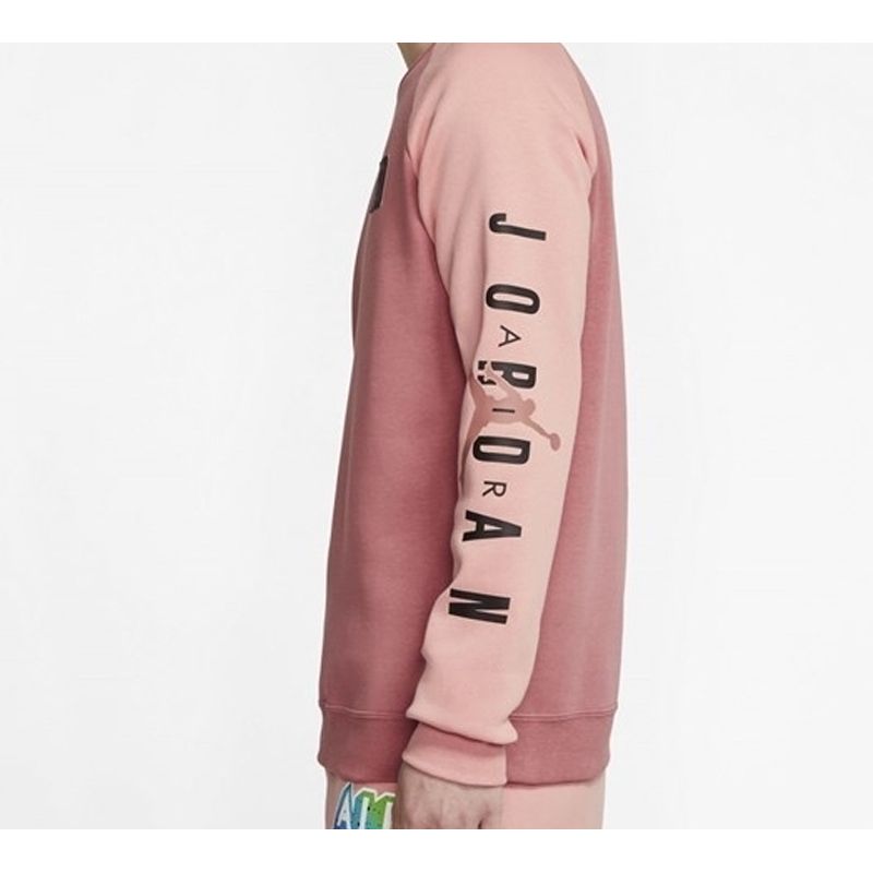 Air Jordan Sport DNA Embroidered Patch Fleece-Lined Knit Sweatshirt Men Tops Quartz-Pink CT6304-689