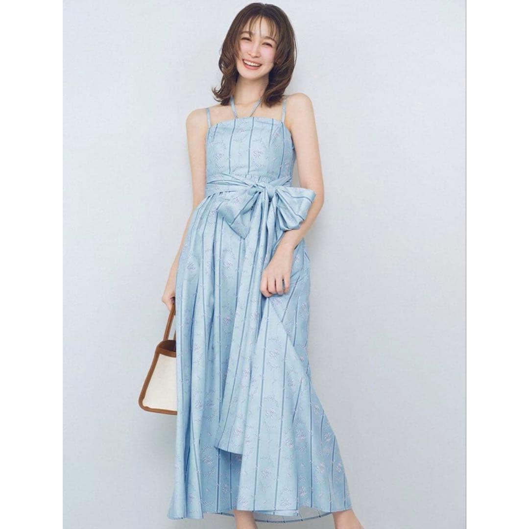 [Lily Brown] Volume ribbon 2way dress