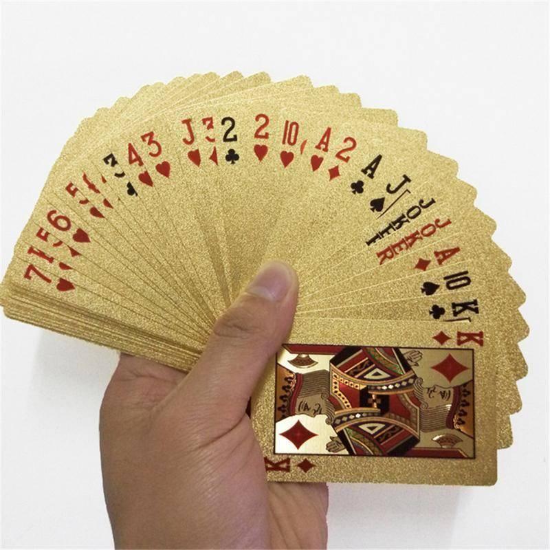 Enjoyer Mazzo Di Carte Da Gioco Dorate 24K – Carte In Lamina D'Argento Impermeabili E Resistenti – Regalo Di Lusso
