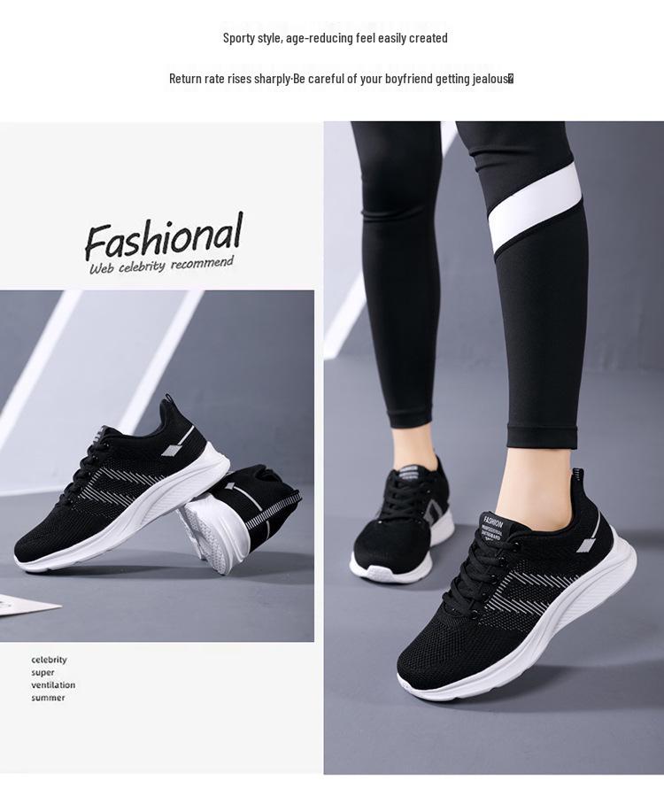 Dámské prodyšné Flyknit lehké běžecké boty, nadměrná velikost, ležérní celoroční cestovní tenisky