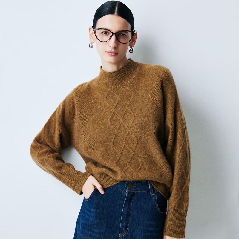 

Palou Women s Winter Half-High Neck Cashmere Cable Knit Sweater L 165/105