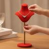 clothCovered Necklace Display Stand Stable Jewelry Bust with Round Base