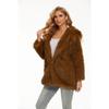 Autumn And Winter Fashionable Faux Fur Hooded Coat Mid-length Women's Coat Warm Top