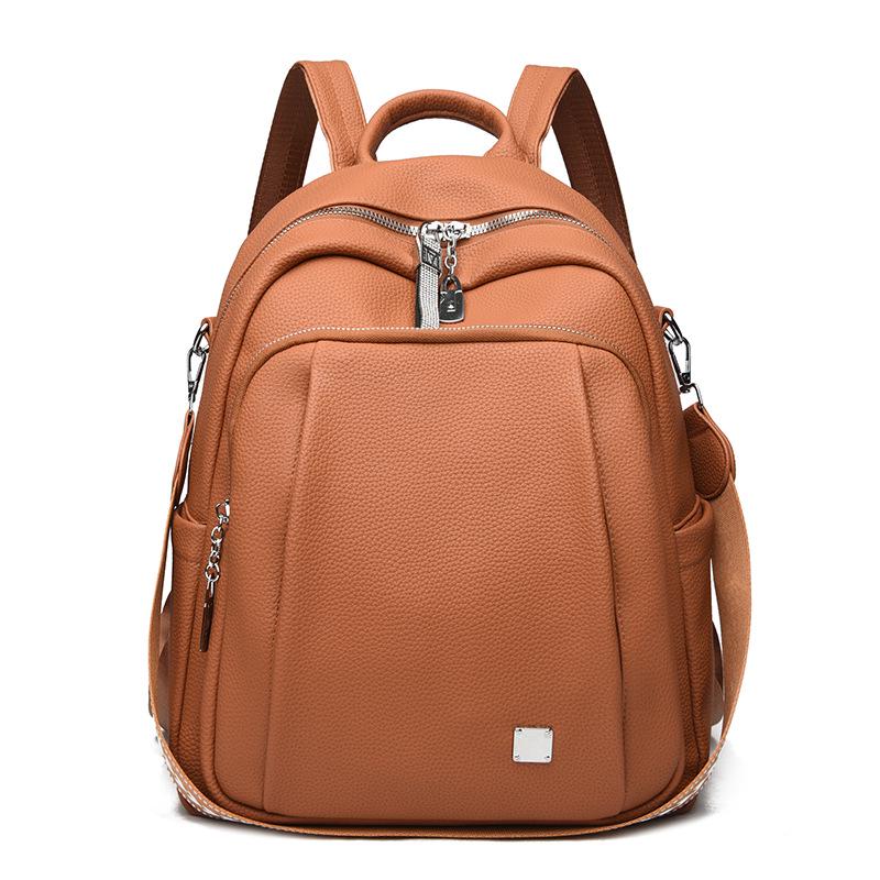 2024 New Women's Soft Leather Backpack: Versatile, Fashionable, Large Capacity Casual School and Travel Shoulder Bag
