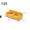 Dollhouse Simulation Flocking Sofa Model Dollhouse Mini Living Room Furniture Decoration Accessories Pretend Play Toys