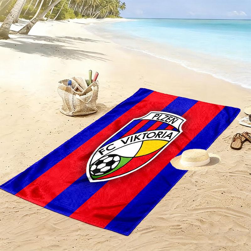 FC Viktoria Plzeň Print Beach Towel, Large Soft Quick Dry Towel for Beach Camping Swimming