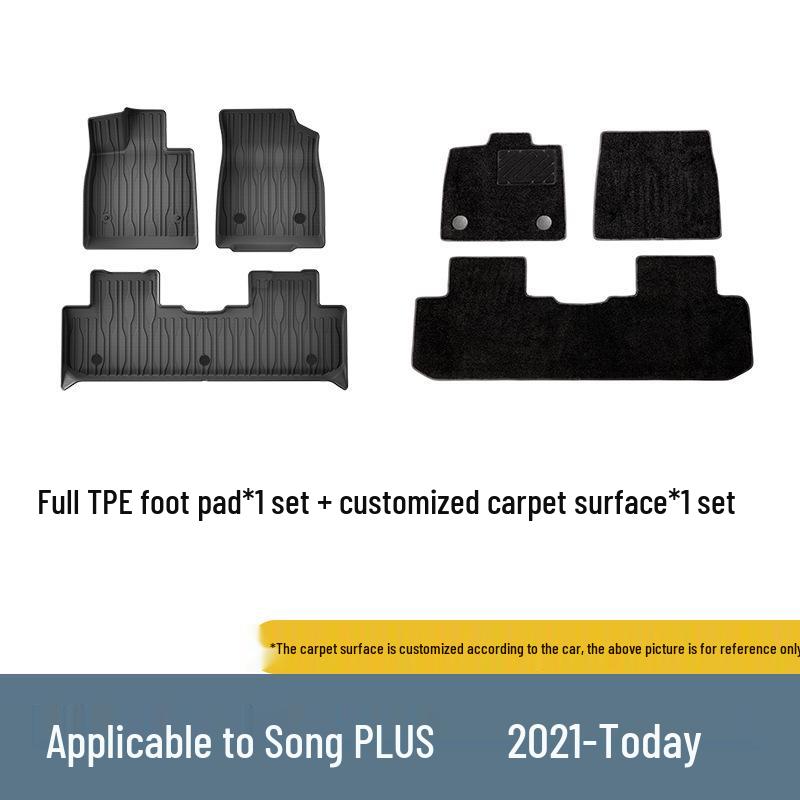 Eco-Friendly TPE Floor, Trunk, and Backrest Mats for BYD Series Cars