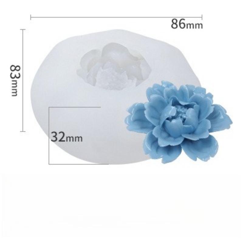 1pc Peony Silicone Mold DIY Epoxy Resin Aromatherapy Candle Cake Decor Handmade Soap Making Mould Craft