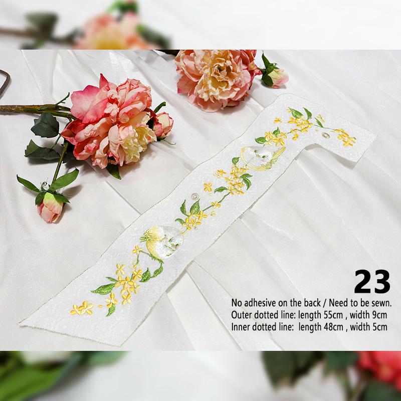 1 Stück Stickerei-Aufnäher im chinesischen Stil Qipao Hanfu Kantenrock Kopfaufnäher DIY Robe Kleid Applikation Dekor Nähzubehör