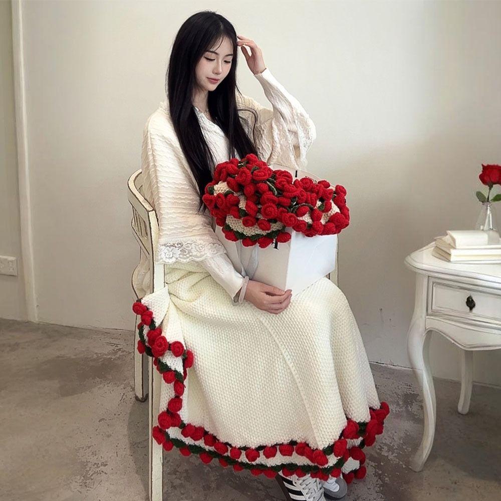 DIY Folding Rose Bouquet Blankets Handmade Crocheted Baby Blanket Bouquet Blanket Crochet Kit  Gift