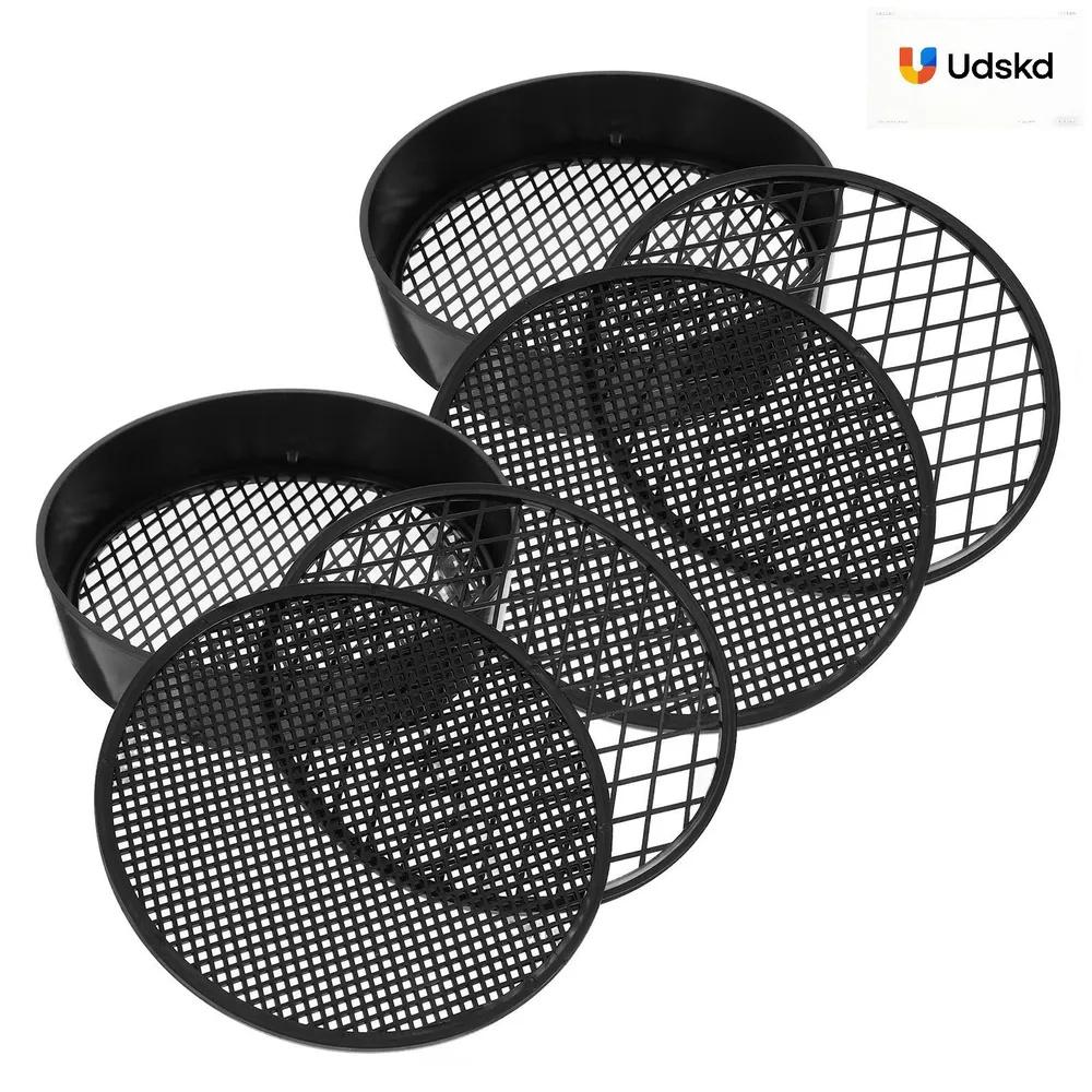 Juego de 2 tamices de mano de plástico con múltiples mallas para tamizar tierra y uso en jardinería Diseño duradero y ligero