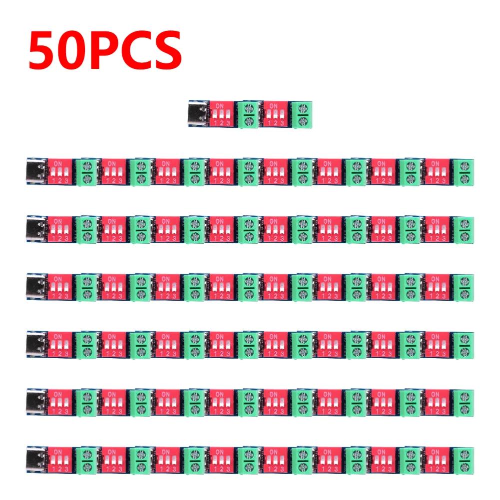 PD Fast Charging Test Board 5-20V Adjustable PD Trigger Board Module USB Type-C 100W Voltage Connetor Power Supply Accessories