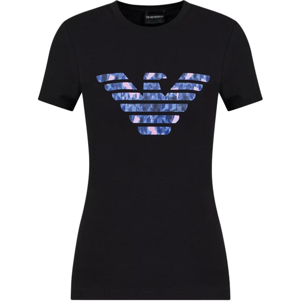 Emporio Armani Slim Fit Round Neck Short Sleeve T-Shirt Women tops Black EW000896-AF12571-UC001