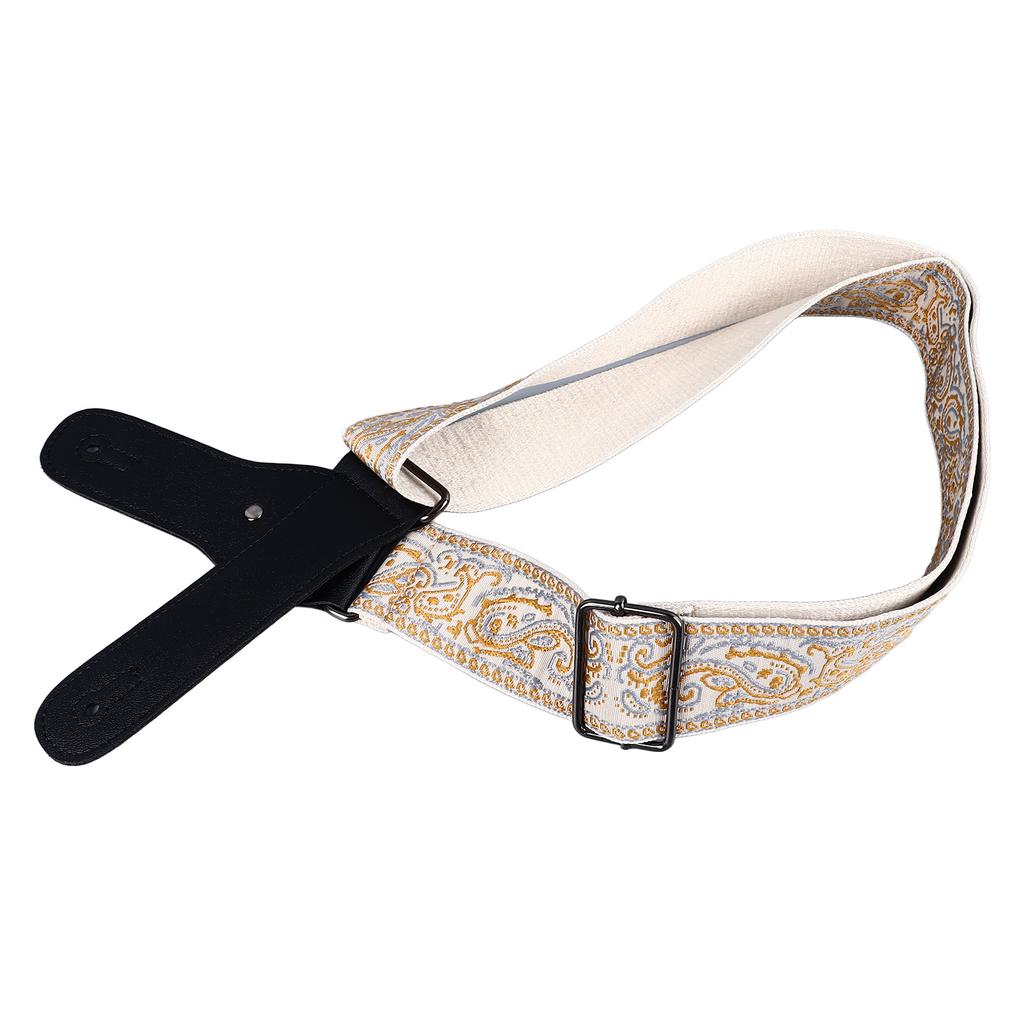 Guitar Strap Embroidery Widened Adjustable Shoulder Strap with Picks for Acoustic Electric Guitar