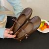 Fashion Soft Footwear Round Toe Women Ballet Flats Shoes Casual Female Shallow Fashion Buckle Strap Ladies Mary Janes Flats Shoes new