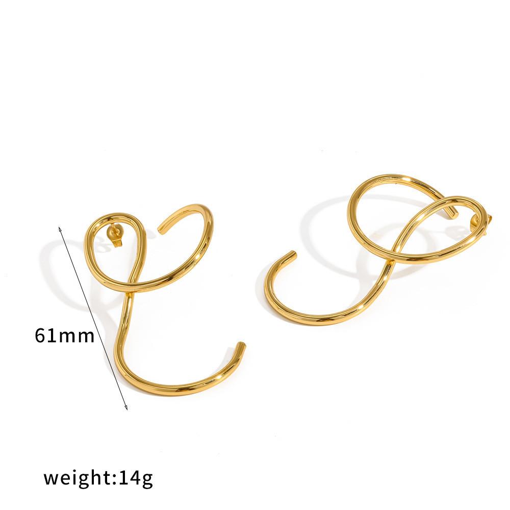 Orecchini Geometrici in Acciaio al Titanio per Donna con Finitura Oro PVD Gioielli alla Moda