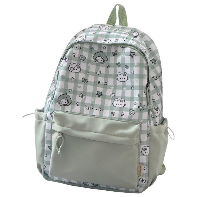 Schoolbag Korean Version Ins Cute Cartoon Cat Backpack Female Large Capacity Cute Graffiti Student Schoolbag Sweet Versatile Backpack
