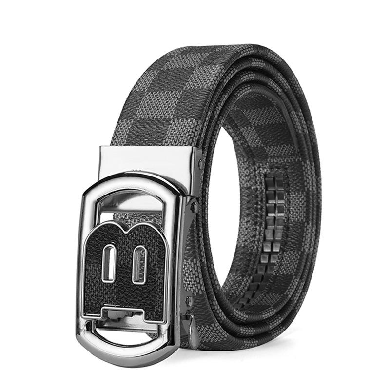 Herren Business Casual Ledergürtel mit automatischer Buchstabenschnalle