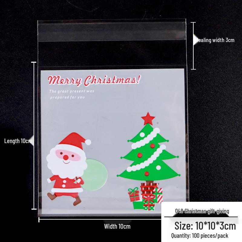 

Christmas Cookie Self-Sealing OPP Bags – Snowflake Crisp Plastic Packaging