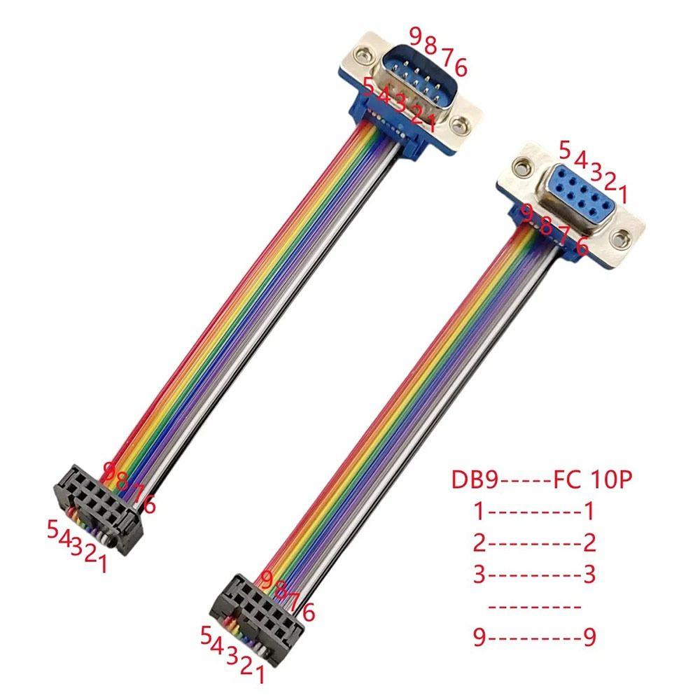 DB9 to IDC DB9 Connector Multicolor Ribbon Flat Ribbon Cable IDC Cable  Industrial Applications