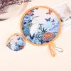 Mini flower Style Folding Fan Round With Pocket Handheld Fan Flower Pattern Collapsible Fan Wedding Party Outdoor Activities