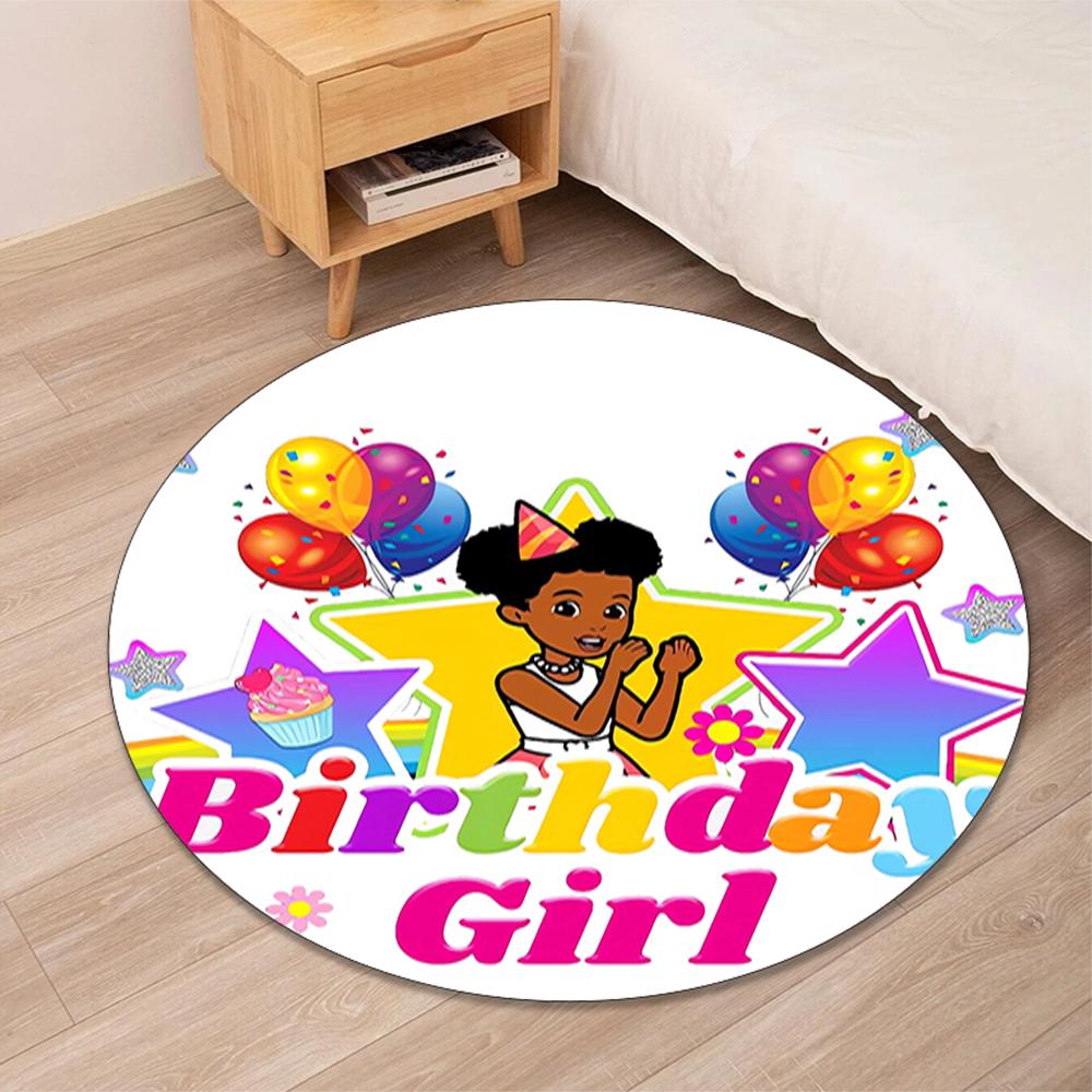 Gracie's Corner Printed Round Rug Carpet Chair Rug Area Rug Entryway Doormats,for Office Chair Living Room Bedroom Kitchen Room.