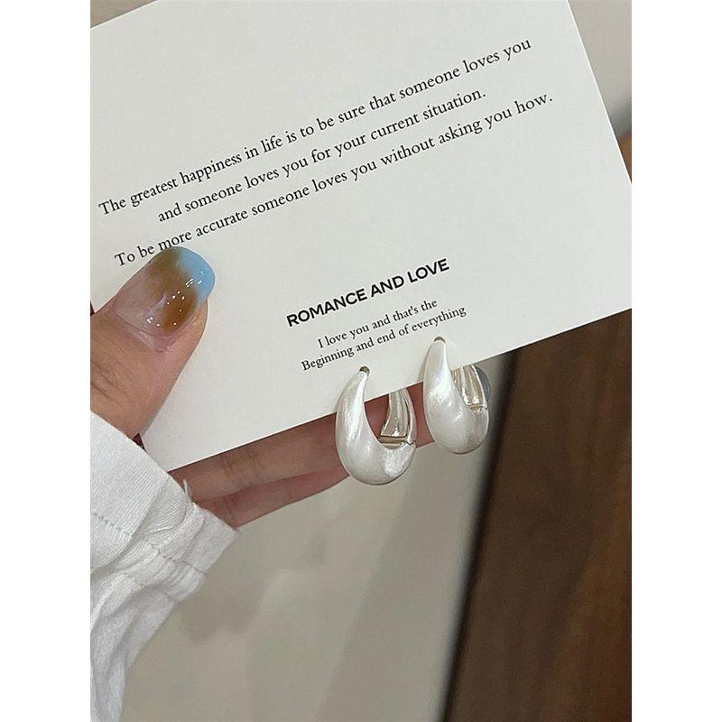 INS Copper Fashion Fancy Water Drop Female Silver Earrings
