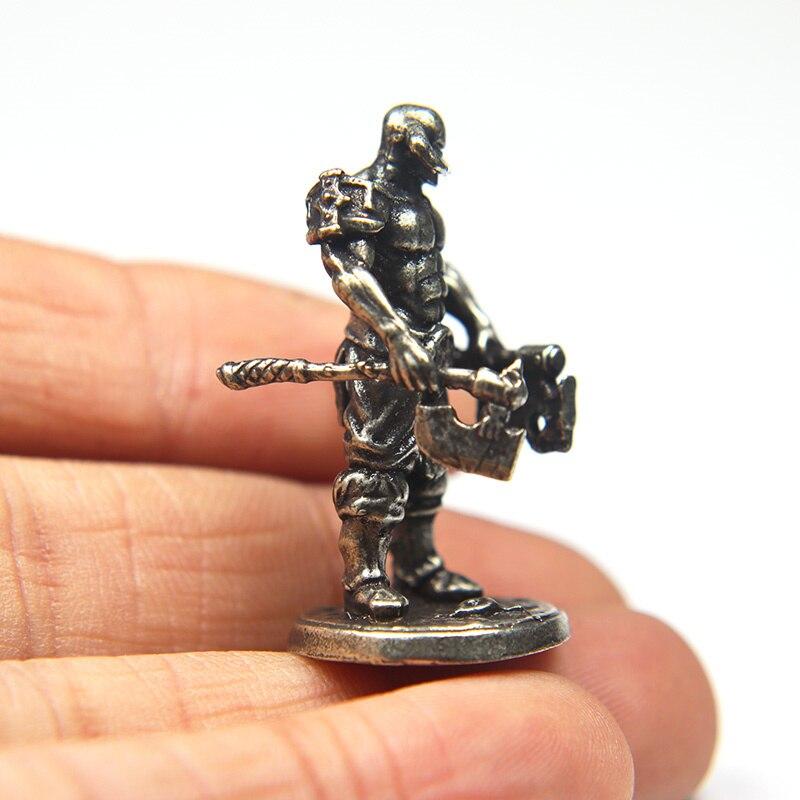 Weißes Kupfer Metall Solider Miniaturen Figur Vintage Starke Männer Krieger Ornament Desktop Dekoration Zubehör Spielzeug Geschenk