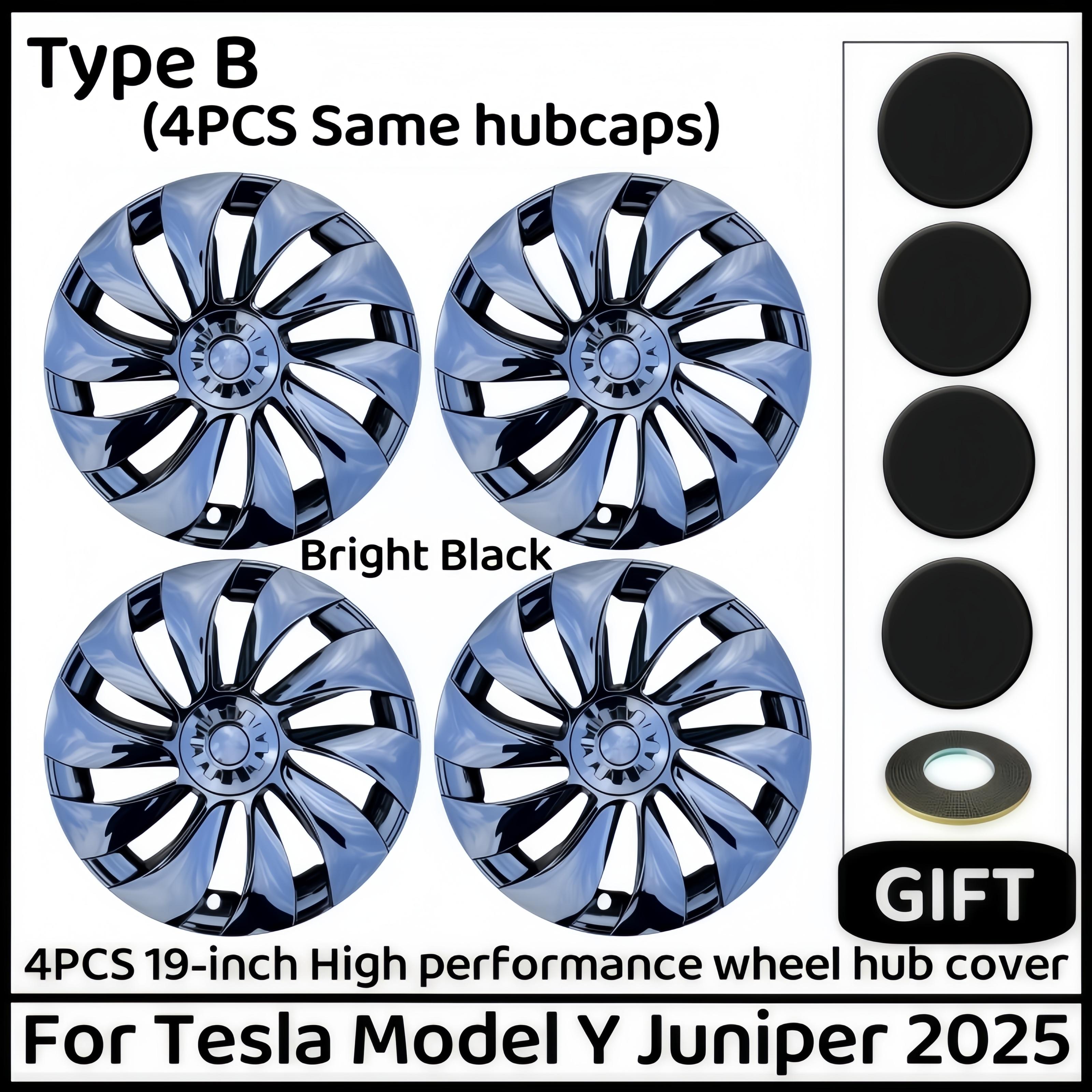 

4PCS 19 Inch Full Rim Wheel Hub Caps for Tesla Model Y Juniper - Automobile Performance Replacement Accessory TESLA