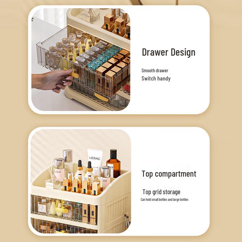 Large Capacity Desktop Makeup Organizer with Drawers