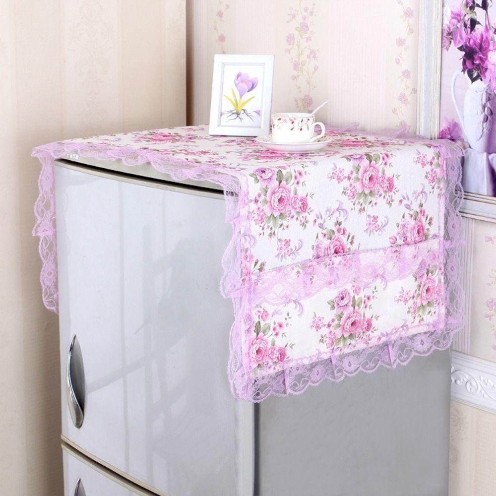 Dustproof Washing Machine Cover Floral Pattern Microwave Oven Cover Appliance Cover Home Decor