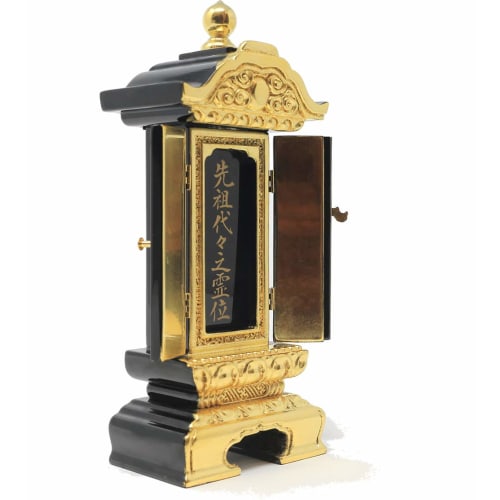 Matsuyama Shinto Buddhist Supplies Store, Single-Tiered Retractable Memorial Tablet, 3.5 Sun (approx. 22cm) In Height, Rotating Memorial Tablet, Main