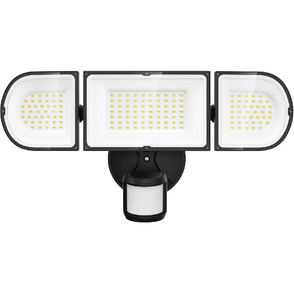 150W Motion Sensor Lights Outdoor for Outside, 15000LM LED Flood Lights Outdoor Wired Dusk to Dawn, Exterior Security Floodlight Fixture Waterproof
