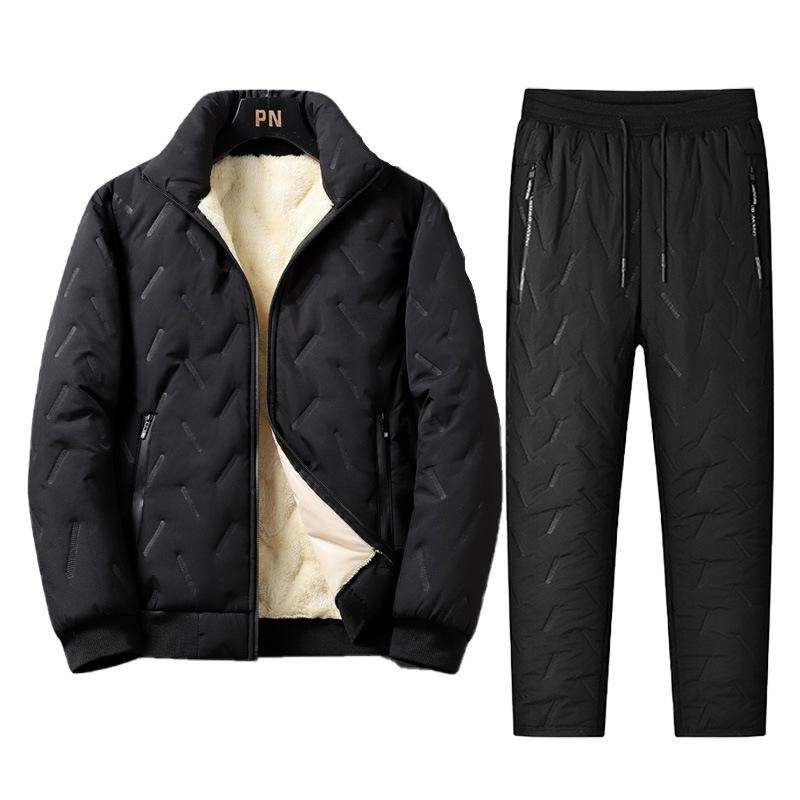 

Мужская зимняя утепленная куртка из овчины и свитер в комплект для повседневной носки папы 5XL