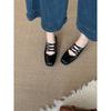 French Flat-soled Retro Brown Mary Jane Evening Shoes Single Shoes Women's Shoes 2025 Spring Soft-soled Black Commuter Shoes