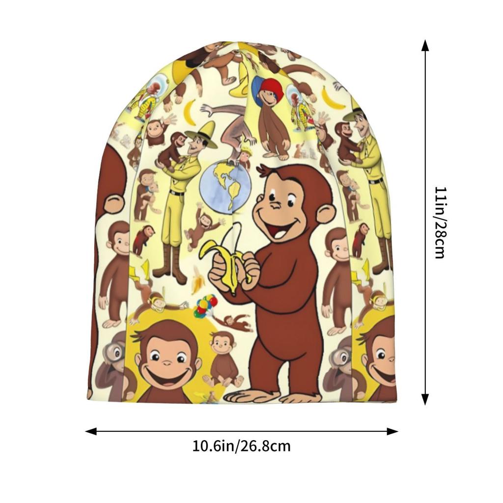 Curious George Collage Bonnet Hat Hip Hop Outdoor Skullies Beanies Hats Unisex Warm Multifunction Cap