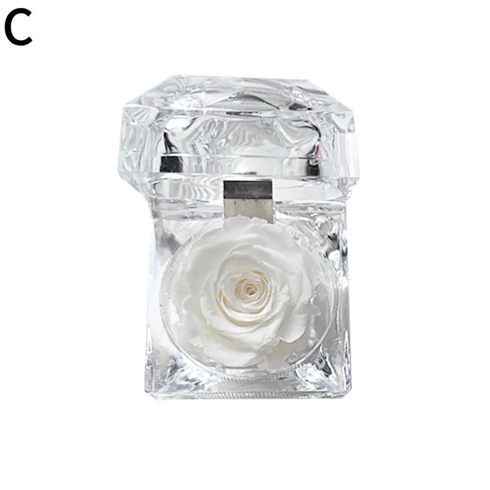 Rose Ewige Blume Acryl Transparente Schmuckschatulle Hochzeit Geburtstagsgeschenke Rosenbox Display Verpackung Party Valentinstag P9X2