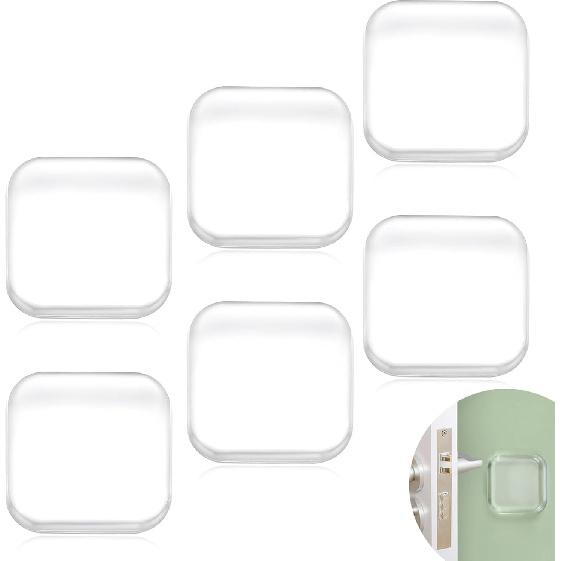 Door Stopper Wall Protector, Wall Shield Bumper Guard from Door Knobs,Sturdy Self Adhesive,Soft and Transparent,Washable Reble Shock Absorbent Gel